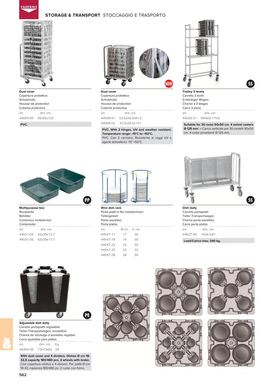 Pagina 564 del catalogo relativa a Carrello 3 livelli, codice 44020-21