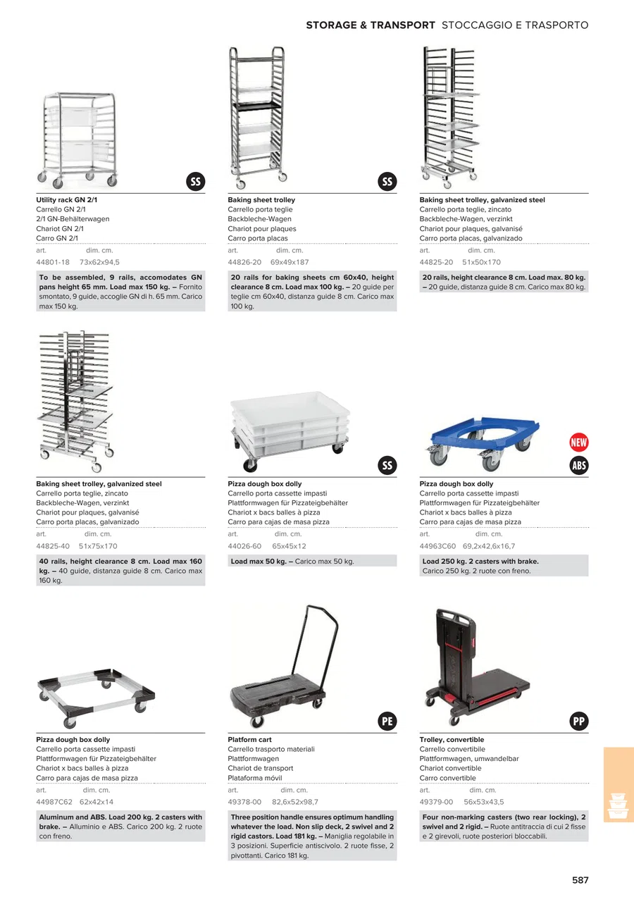 Pagina 589 del catalogo relativa a Carrello convertibile, codice 49379-00