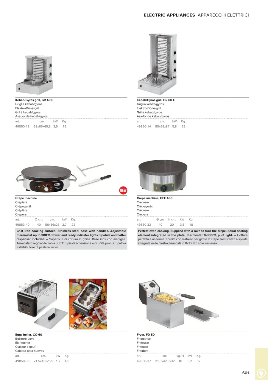 Pagina 603 del catalogo relativa a Friggitrice, codice 49850-37
