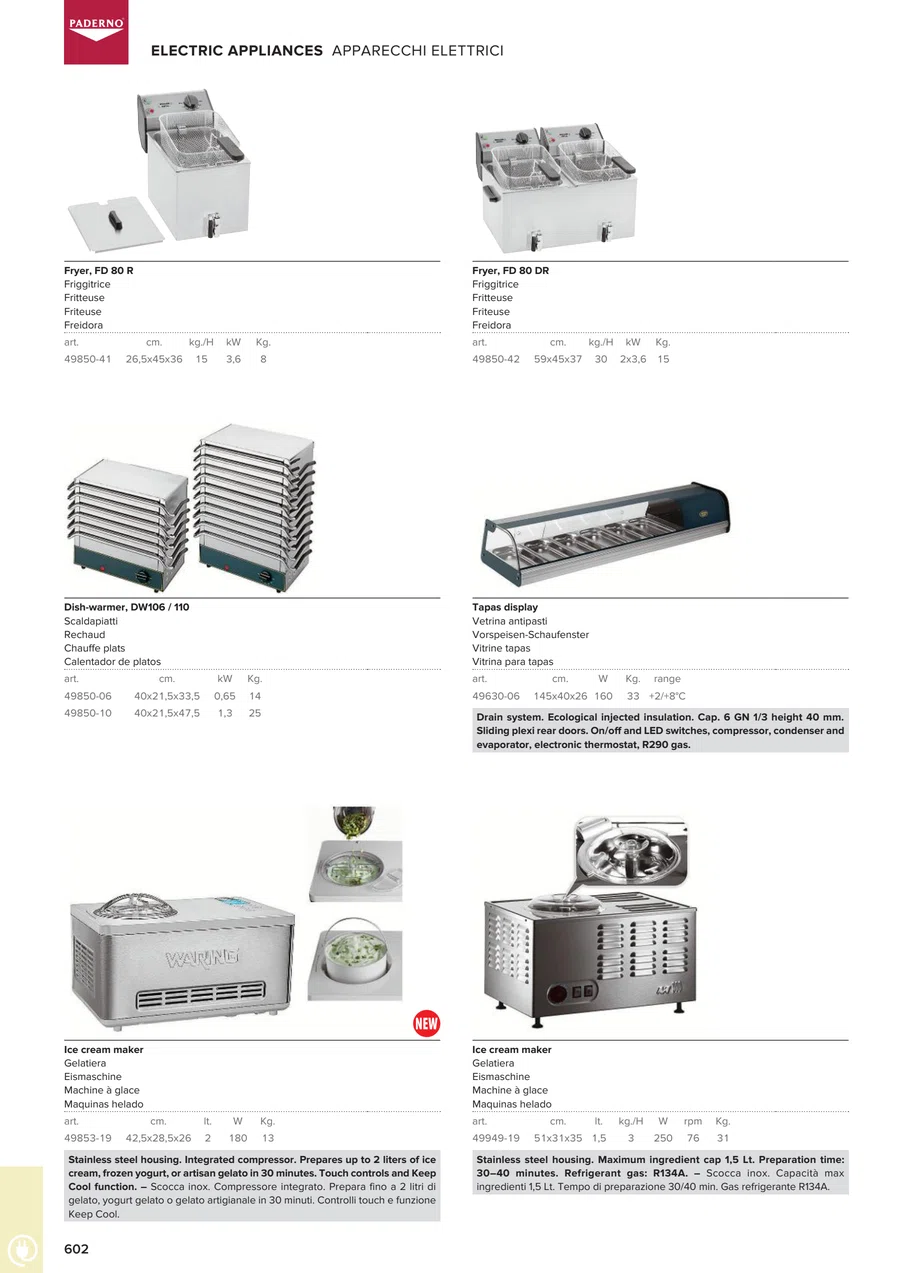 Pagina 604 del catalogo relativa a Friggitrice, codice 49850-41