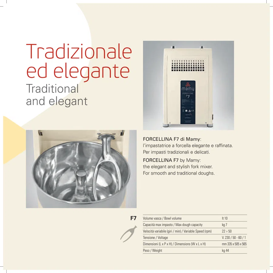 Pagina 5 del catalogo relativa a Forcellina F7, codice F7