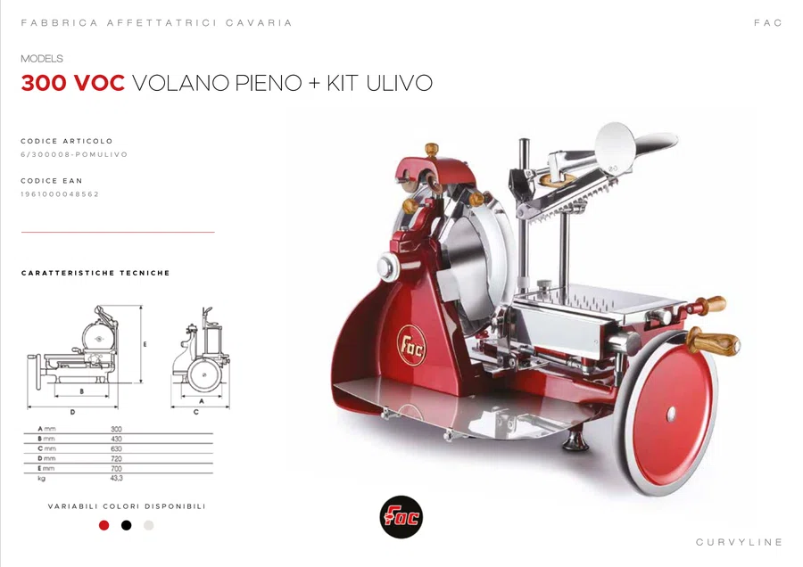 Pagina 45 del catalogo relativa a 300 VOC Volano Pieno + Kit Ulivo, codice 6/300008-POMULIVO
