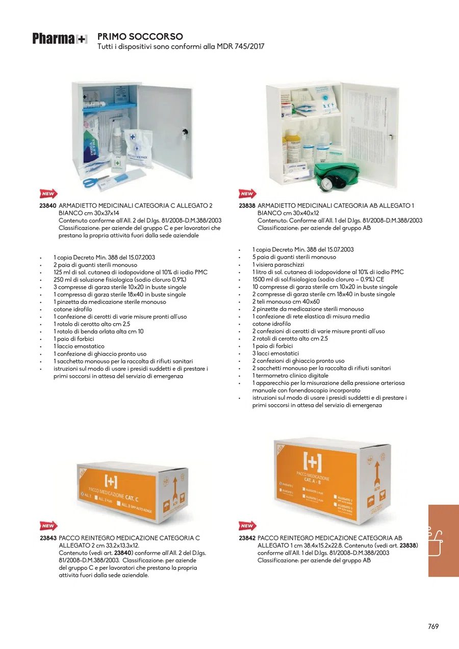 Pagina 775 del catalogo relativa a ARMADIETTO MEDICINALI CATEGORIA AB ALLEGATO 1 BIANCO, codice 23838