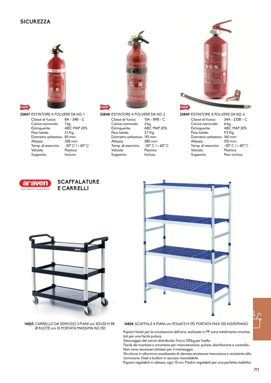 Pagina 777 del catalogo relativa a SCAFFALE 4 PIANI, codice 14824